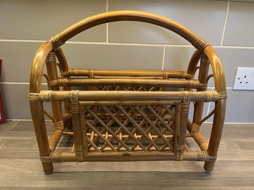 Vintage rattan bamboo magazine - vintage,