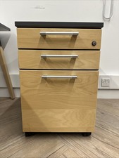 3 Drawer Lockable Under Desk Filing Cabinet Mobile Office Pedestal Storage Unit