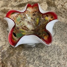 Murano Art Glass White Outside