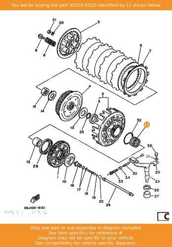 Yamaha bearing 93310 332j5 - yamaha, bearing,