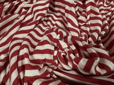 Stretch Viscose Blend Single Jersey Fabric, Per Metre- Stripe - Red & White