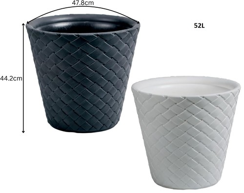 Large round planter pot - round, rattan