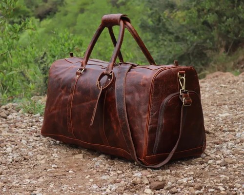Buffalo leather duffle bag - duffle, bag|