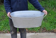 Vintage old metal aluminium bath washing tub bowl 69.5 cm dog wash