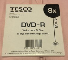 Tesco DVD-R. 5 disc pack