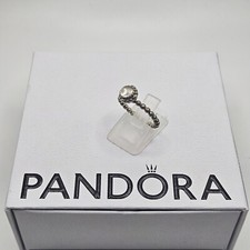Genuine Pandora April Crystal Birthstone Bloom Ring ALE 925 Size - 50 #190854BK