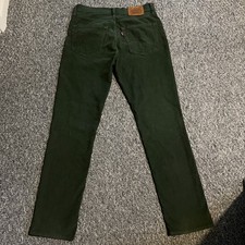 Levi’s Premium 511 Corduroy Trousers Dark Green Straight Leg Slim Fit 32W x 31L