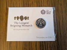 2015 UK Fine silver BU Twenty pounds £20 coin : 15.7g : Longest Reigning Monarch