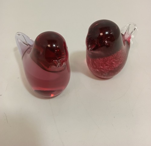 Wedgwood glass bird dark pink - glass,