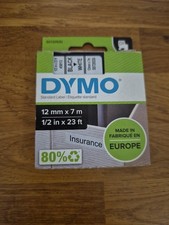 Dymo D1 Label Tape 12mm x 7mm Black and White Label Maker Tape