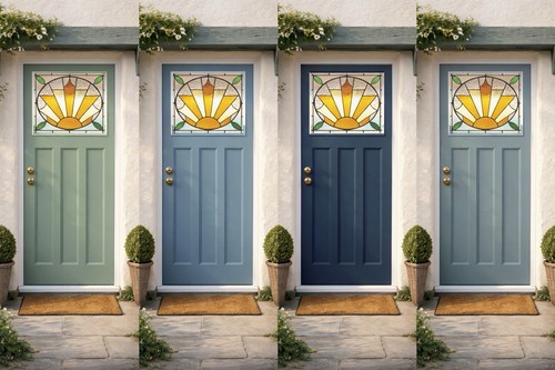 Art deco stained glass - art, front