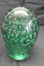 Antique Victorian Green Glass Dump Paperweight, Air Bubbles, Tear Drops 3.95kg