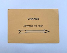 Single Replacement Vintage Monopoly Squared Corner Plain Back Chance Cards