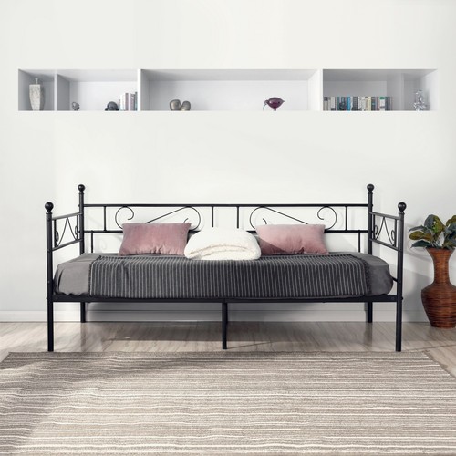 Black white metal daybed - black/white,