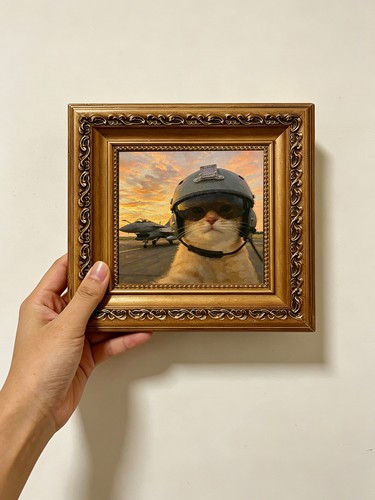 Pilot cat with flight helmet - with,