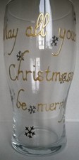 Christmas beer glass cider glass pint glass Xmas Festive Secret Santa unique gif