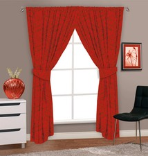 Autumnal Red Curtains 66" x