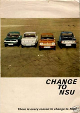 NSU Prinz 4, 1000, 1200, TT & TTS 1968-1969 UK Market Foldout Brochure FAIR