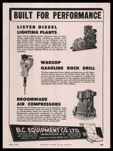 1957 equipment vancouver - 1957, bc