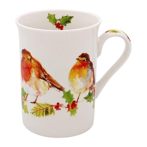 Winter robins mug - winter,