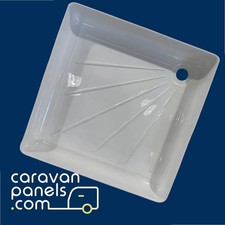 BASIC CARAVAN SHOWER TRAY 585 x 585 MM WHITE CAMPERVAN MOTORHOME 310140