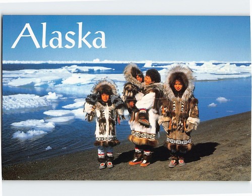 Postcard eskimo mother girls - postcard,
