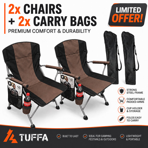 Folding chairs camping - 2x,