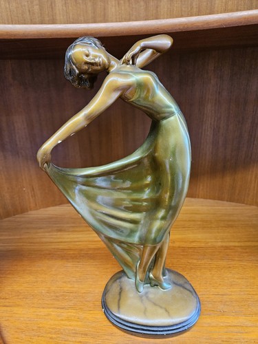 Art deco chalk lady figurine - lady, (