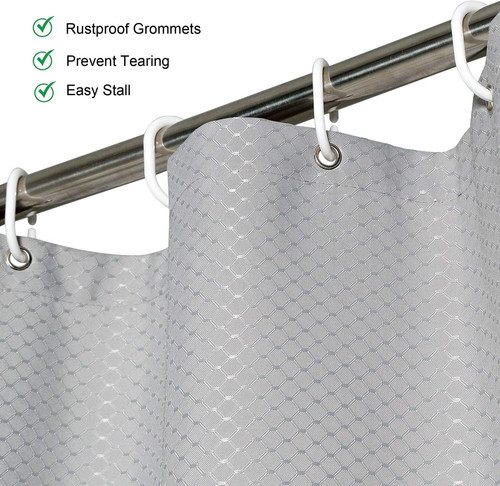 Grey waffle shower curtains - grey,
