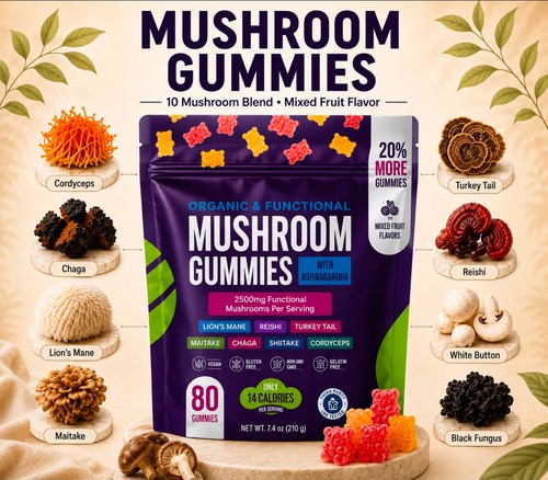 Mushroom gummies 2500mg - mushroom,