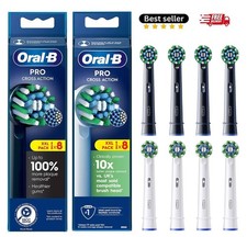 New 8/16Pack Oral-B Pro Cross Action Replacement Toothbrush Heads Black