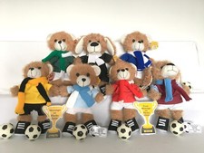 GRADUATION FOOTBALLER GIFT PERSONALISED TEDDY BEAR, FLAT PHOTO MESSAGE TROPHY