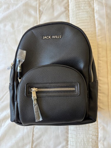 Jack wills black faux - black, leather