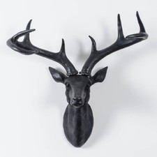 XL Wall Mounted Black Stag