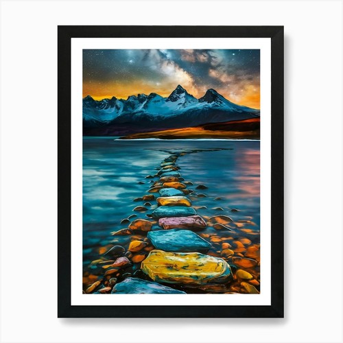 Stepping stones art - stepping, print