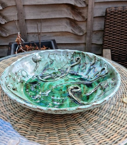 Studio pottery large green - pottery,