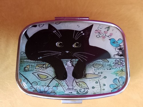Cute black cat compact mirror - cute,