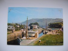 Fort Augustus postcard – Caledonian Canal at Loch Ness – Boats. (1960s - Dixon)