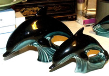 2 x  Poole Pottery Blue Glaze