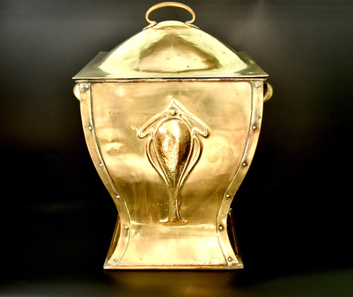 Antique art nouveau brass - art,
