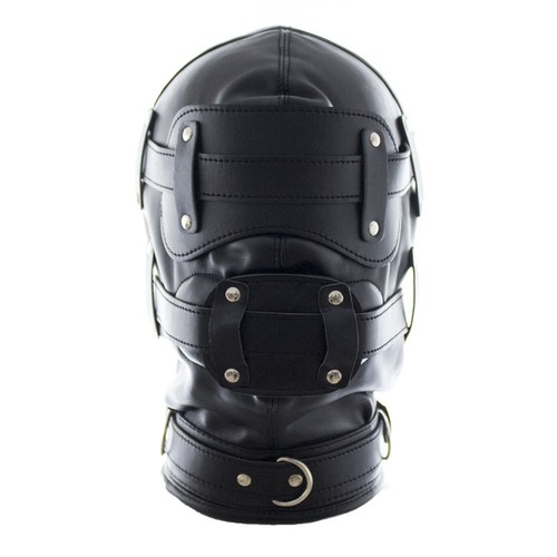 Leather gimp sex mask hood - gimp,