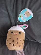 Squishmallows Squishmallow Clip On Keyring Bernice Bubble Tea NEW With Tags