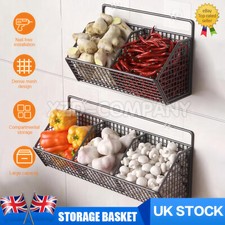 Metal Wire Basket Wall Mounted Kitchen Storage Organizer Wall Hanging Baskets