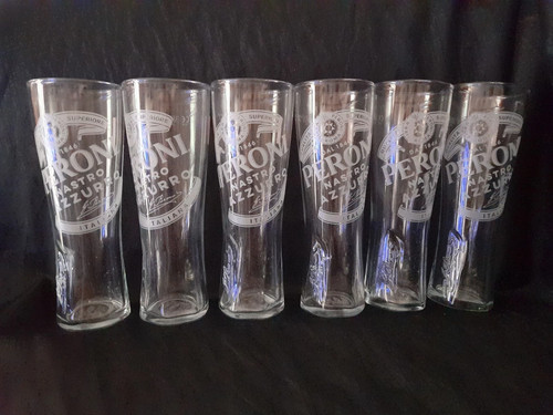 Peroni half pint glasses - glasses, x6