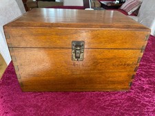 Vintage Wooden Box with Hinged Lid & Dovetailed Joints 38x23x26cm (Antique ???)