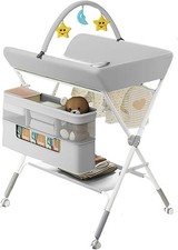 Foldable Baby Changing Table Storage And Hanging for Small Apartments or Rentals