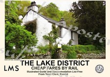 Vintage Style Railway Poster Lake District Dove Cottage  A4/A3/A2 Print
