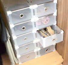 x10 Periea Clear Plastic Shoe Storage Boxes Sturdy Drawers Stackable Organisers