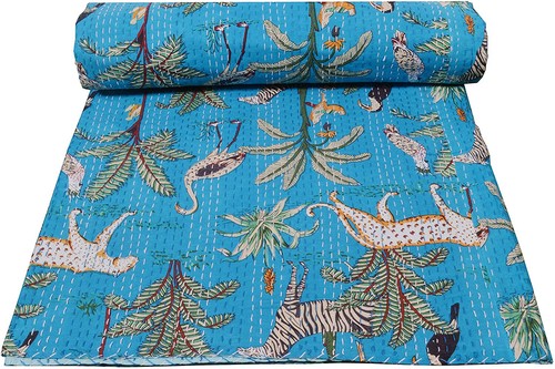Indian kantha quilt - quilt, bedspread