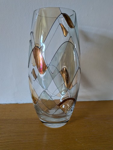 Gold and aqua mosaic - , vase